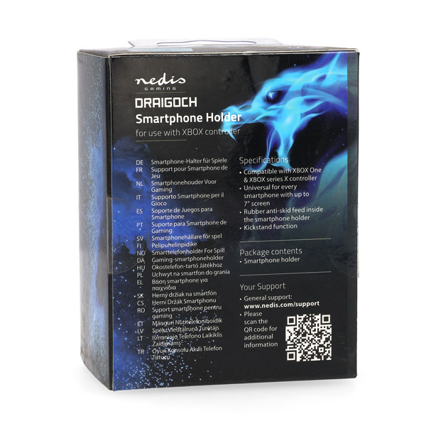 Nedis Xbox controller telefoonhouder | Nedis (Universeel, Verstelbaar, Zwart/Transparant) SGPDX110BK K071000051 - 5