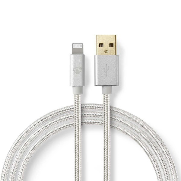 Nedis iPad oplaadkabel | USB A ↔ Lightning | 1 meter (USB 2.0, 480 Mbps, Zilver) CCTB39300AL10 B010901134 - 1