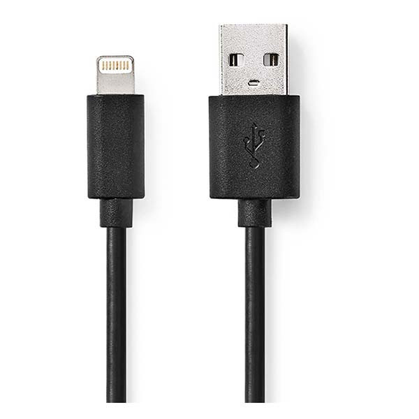 Nedis iPad oplaadkabel | USB A ↔ Lightning | 1 meter (USB 2.0, 480 Mbps, Zwart) CCGB39300BK10 CCGP39300BK10 A010901137 - 2
