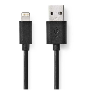 Nedis iPad oplaadkabel | USB A ↔ Lightning | 1 meter (USB 2.0, 480 Mbps, Zwart) CCGB39300BK10 CCGP39300BK10 A010901137 - 2