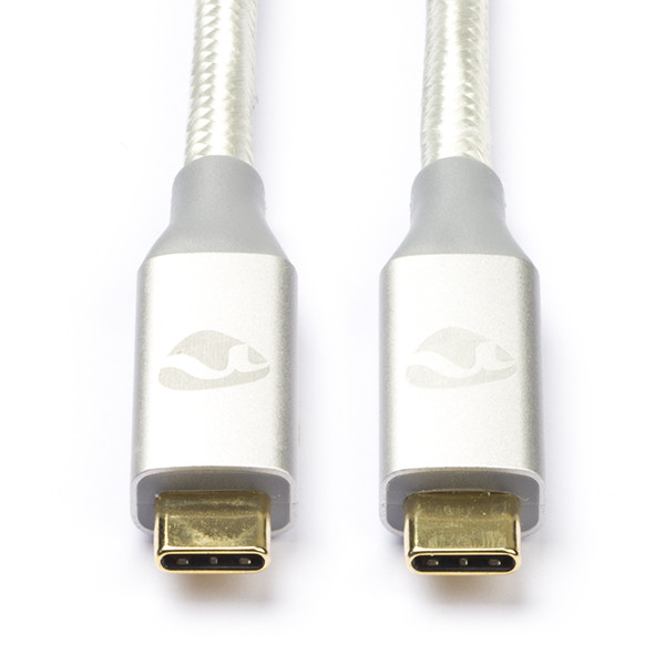 Nedis iPad oplaadkabel | USB C ↔ USB C | 1 meter (USB 3.2, 100W, 20 Gbps, 100% koper, Nylon, Zilver) CCTB64020AL10 I010214188 - 1