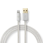iPhone oplaadkabel | USB A ↔ Lightning | 2 meter (USB 2.0, Zilver)
