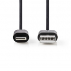 iPhone oplaadkabel | USB A ↔ Lightning | 2 meter (USB 2.0, Zwart)