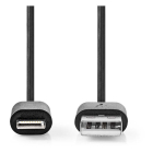 iPhone oplaadkabel | USB A ↔ Lightning | 2 meter (USB 2.0, Zwart)