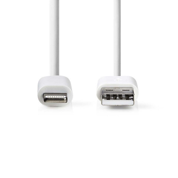 Nedis iPhone oplaadkabel | USB A ↔ Lightning | 3 meter (USB 2.0, Wit) CCGB39300WT30 CCGP39300WT30 O010901140 - 1