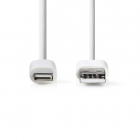 iPhone oplaadkabel | USB A ↔ Lightning | 3 meter (USB 2.0, Wit)
