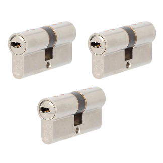 Nemef Cilinder | Nemef | 30/30 mm | 3 stuks (Dubbel, Gelijksluitend, Kerntrekbeveiliging, SKG***, 9 sleutels) 9014209296 K010808547