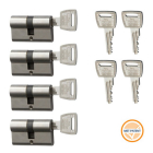 Nemef Cilinder | Nemef | 30/30 mm | 4 stuks (Dubbel, Gelijksluitend, Kerntrekbeveiliging, SKG***, 12 sleutels) P001031913-001-104 K010808544 - 1