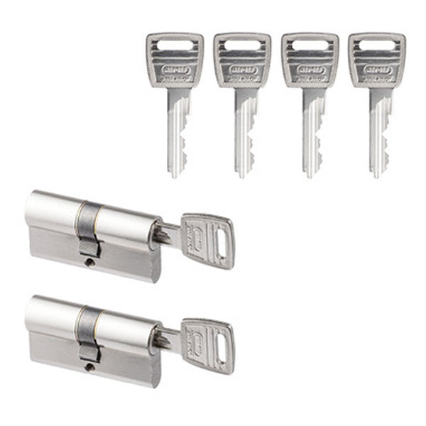 Nemef Cilinder | Nemef NF2 | 30/30 mm | 2 stuks (Dubbel, Gelijksluitend, SKG**, 6 sleutels) 9011109293 K010808536 - 1
