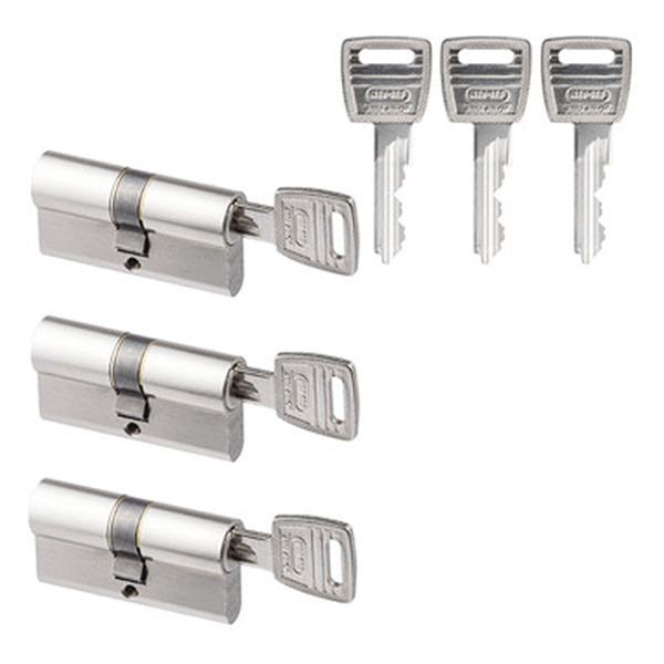Nemef Cilinder | Nemef NF2 | 30/30 mm | 3 stuks (Dubbel, Gelijksluitend, SKG**, 9 sleutels) 9011109296 K010808537 - 1