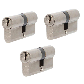 Nemef Cilinder | Nemef NF3+ | 30/30 mm | 3 stuks (Dubbel, Gelijksluitend, Kerntrekbeveiliging, SKG***, 6 sleutels) P001031913-001-103 K010808543 - 1