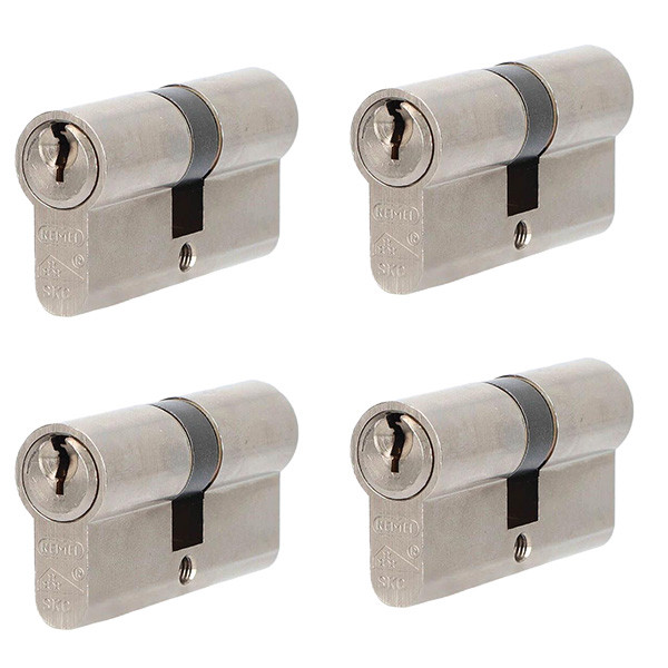 Nemef Cilinder | Nemef NF3+ | 30/30 mm | 4 stuks (Dubbel, Gelijksluitend, Kerntrekbeveiliging, SKG***, 12 sleutels) P001031913-001-104 K010808544 - 1