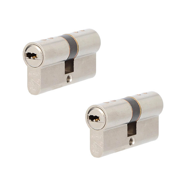 Nemef Cilinder | Nemef NF4 | 30/30 mm | 2 stuks (Dubbel, Gelijksluitend, Kerntrekbeveiliging, SKG***, 6 sleutels) 9014209293 K010808546 - 1
