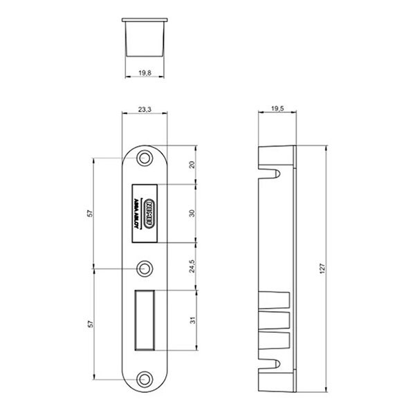 Nemef Cilinderslot | Nemef | 55 mm (Afgerond, Magneet, Zwart) Nieuw K010808890 - 3