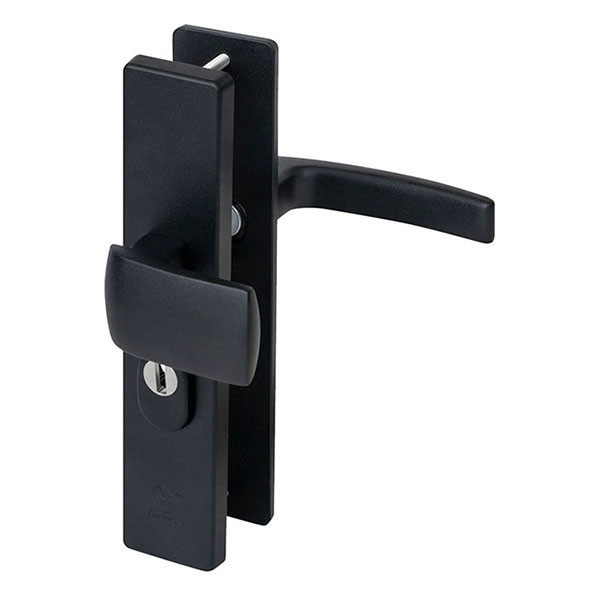 Nemef Veiligheidsbeslag met knop | Nemef | 55 mm (Kerntrekbeveiliging, Aluminium, Zwart) 9341521590 K010809868 - 1