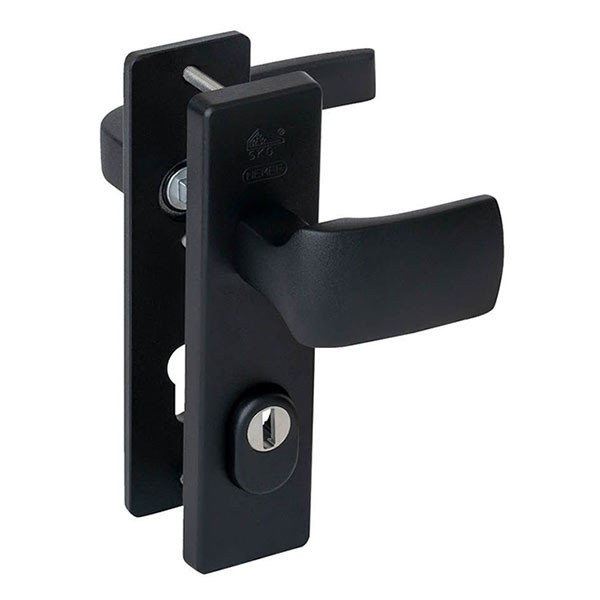 Nemef Veiligheidsbeslag met knop | Nemef | 72 mm (Kerntrekbeveiliging, Aluminium, Zwart) 9340521790 K010809861 - 2