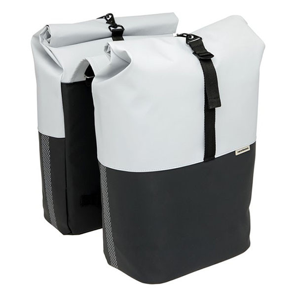 Newlooxs Fietstas dubbel | New Looxs | Nyborg | 34 liter (Lichtgrijs/zwart) RT1767 K170404746 - 1