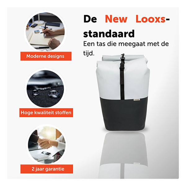 Newlooxs Fietstas dubbel | New Looxs | Nyborg | 34 liter (Lichtgrijs/zwart) RT1767 K170404746 - 6