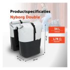 Newlooxs Fietstas dubbel | New Looxs | Nyborg | 34 liter (Lichtgrijs/zwart) RT1767 K170404746 - 7