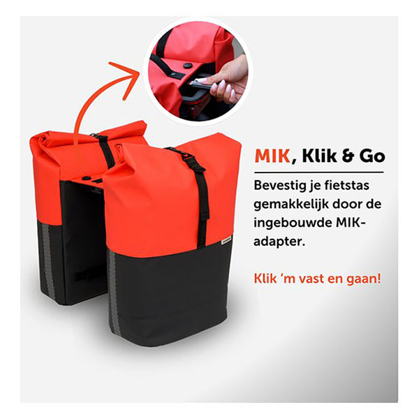 Newlooxs Fietstas dubbel | New Looxs | Nyborg MIK | 34 liter (Rood/zwart) RT1769 K170404754 - 5
