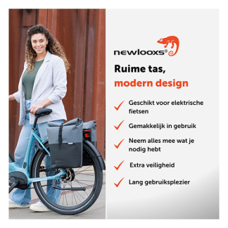 Newlooxs Fietstas enkel | New Looxs | Nyborg | 17 liter (Donkergrijs/zwart) RT1762 K170404749 - 5