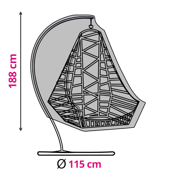 Outdoor Living Hangstoel hoes | Ø 115 x 188 cm (Polyester, PU coating, Zwart) 806232 K170103134 - 1