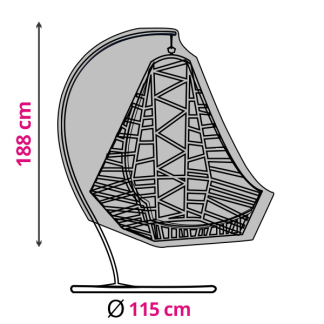 Outdoor Living Hangstoel hoes | Ø 115 x 188 cm (Polyester, PU coating, Zwart) 806232 K170103134 - 1