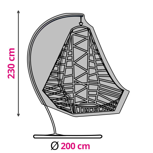 Outdoor Living Hangstoel hoes | Ø 200 x 230 cm (Polyester, PU coating, Grijs) 840062 K170103138 - 1