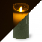 LED kaars | 15 cm | PEHA (Bewegende vlam, Timer, Olijfgroen)