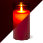 LED kaars | 15 cm | Peha (In glas, Timer, Rood)