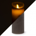 LED kaars | 18 cm | PEHA (Bewegende vlam, Timer, Taupe)