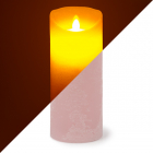LED kaars | 18 cm | PEHA (Bewegende vlam, Timer, Zalmroze)