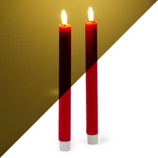 PEHA Led dinerkaars | 2 stuks | 25.5 cm | PEHA (Bewegende vlam, Rood) MB-30110 K150303136 - 1