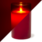 Led kaars | 12.5 cm | PEHA (In glas, Timer, Rood)