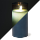 Led kaars | PEHA | 15 cm (In glas, Timer, Blauw)
