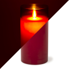 Led kaars | PEHA | 15 cm (In glas, Timer, Rood)
