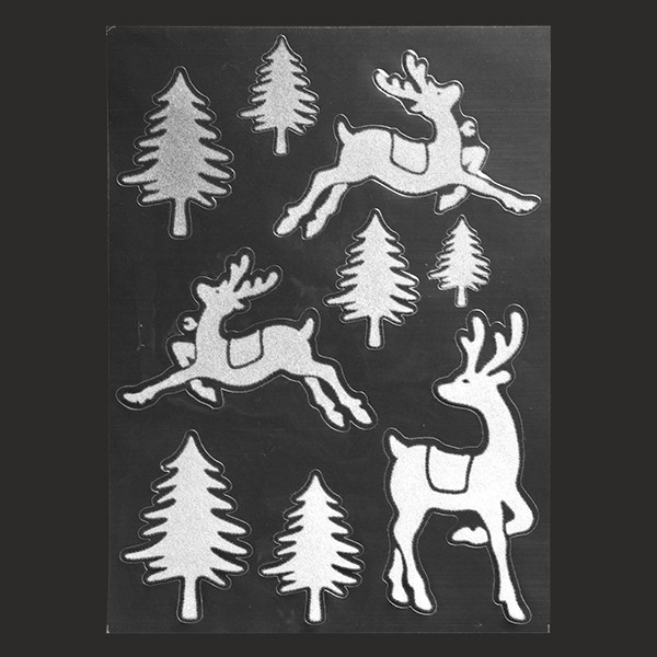 PEHA Raamstickers kerst | PEHA | 9 stuks (Rendieren, Dennenbomen) RD-60270 K150303215 - 1