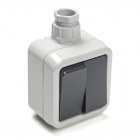 Serieschakelaar voor buiten | PEHA | M20 (IP44, Grijs)