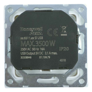 PEHA Stopcontact met USB | Peha | ST (Inbouw, Randaarde, Wit) 66.011.46 K180106614 - 4
