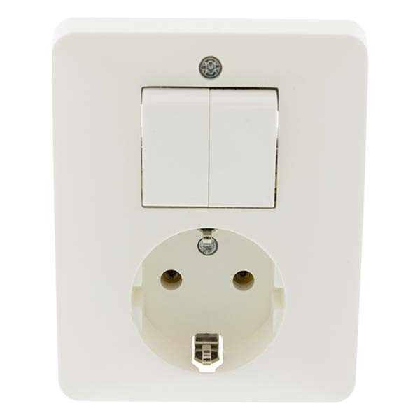 PEHA Stopcontact met schakelaar | PEHA (Inbouw, Randaarde, Serie, Wit) 66.011.71 K180106626 - 2