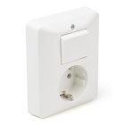 Stopcontact met schakelaar | PEHA (Inbouw, Randaarde, Wissel, Wit)