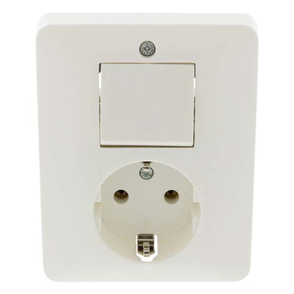 PEHA Stopcontact met schakelaar | PEHA (Inbouw, Randaarde, Wissel, Wit) 66.011.68 K180106625 - 2