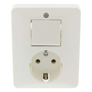 PEHA Stopcontact met schakelaar | PEHA (Inbouw, Randaarde, Wissel, Wit) 66.011.68 K180106625 - 2
