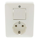 PEHA Stopcontact met schakelaar | PEHA (Inbouw, Randaarde, Wissel, Wit) 66.011.68 K180106625 - 2