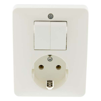 PEHA Stopcontact met schakelaar | Peha (Inbouw, Randaarde, Serie, Wit) 66.011.71 K180106626 - 2