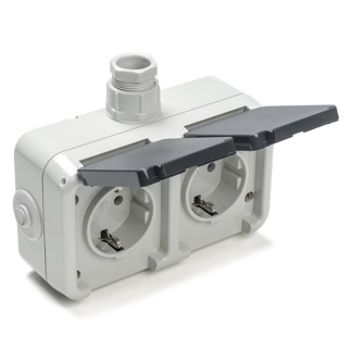 PEHA Stopcontact voor buiten | PEHA | M20 (Randaarde, Grijs) 6602851 K180106002 - 1