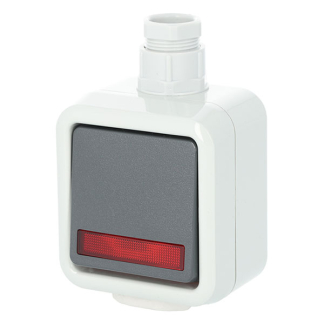 PEHA Wisselschakelaar voor buiten | PEHA | M20 (IP44, Met controlelamp, Grijs) 66.028.06 K180108126 - 2