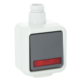 PEHA Wisselschakelaar voor buiten | PEHA | M20 (IP44, Met controlelamp, Grijs) 66.028.06 K180108126 - 3