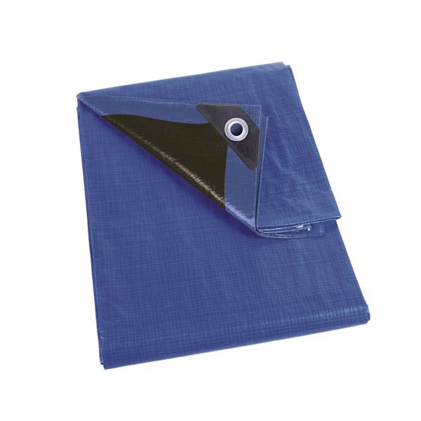 Perel Afdekzeil | Perel | 2 x 3 m (Ultra sterk, 180 gr/ m², Blauw/ zwart, Waterdicht) 180-0203 K170116417 - 1