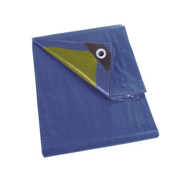 Perel Afdekzeil | Perel | 5 x 6 m (Sterk, 110 gr/ m², Blauw/ kaki, Waterdicht) 110-0506 K170116407 - 1